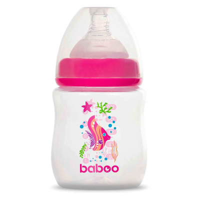 Бутылочка для кормления и соска Sealife 150мл Baboo 3-113 розовая 1